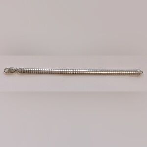 925 Italian Sterling Silver Flat Shiny Omega Chain Link Estate Bracelet 7” 18 G